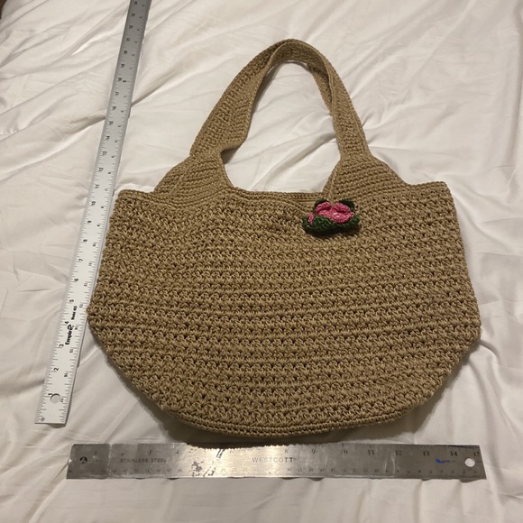 The Sak Crochet Tote with Pink Appliqué EC, perfect for Spring! - Picture 7 of 14